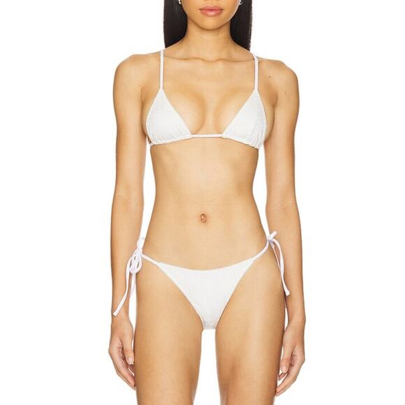 Stone Cold Fox Bikini Top & Bottoms Eyelet Evelyn Size XS Off White - Picture 7 of 7